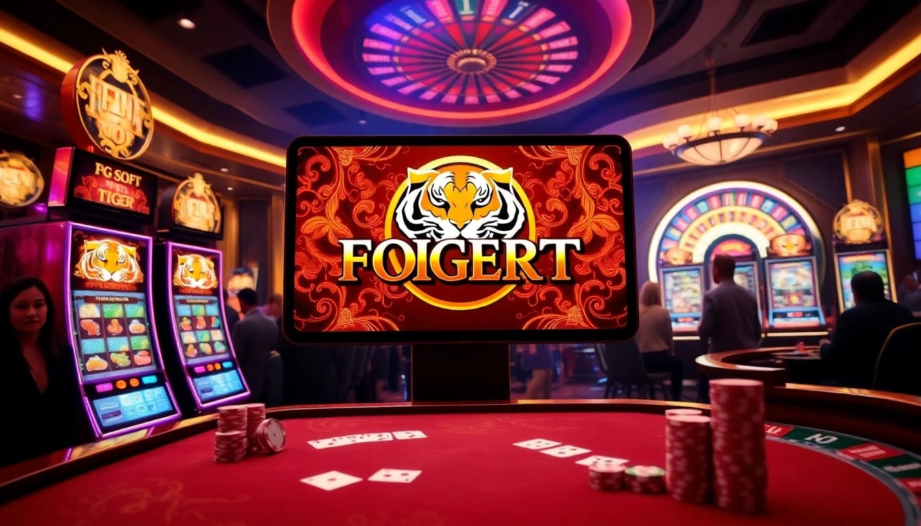 Experience PG Soft Fortune Tiger ภาษาไทย with vibrant slot machines and casino excitement.