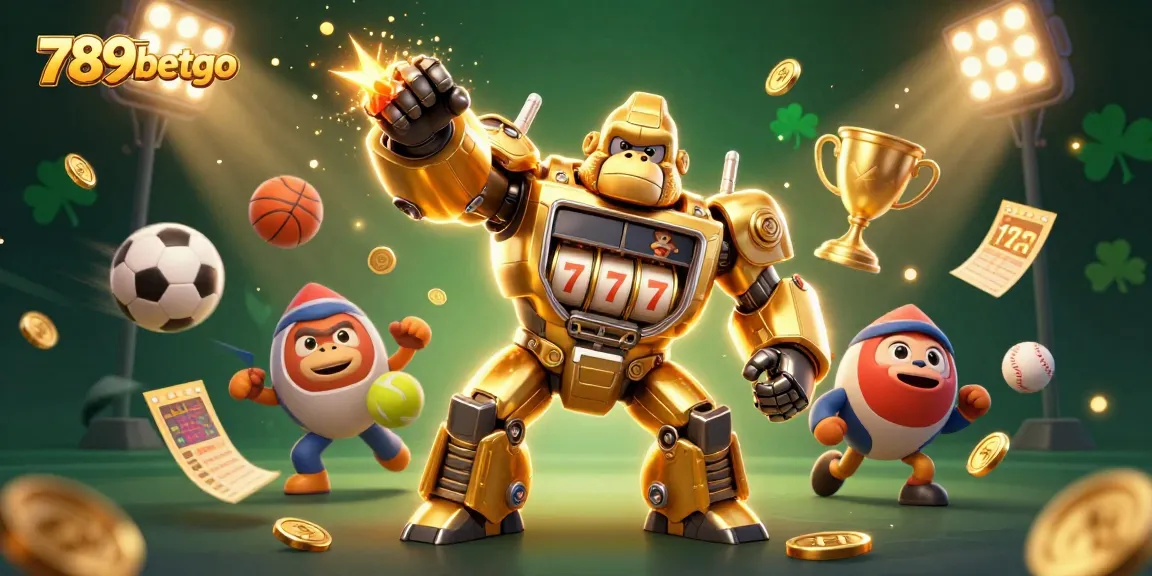 Experience thrilling gaming moments with 789betgo as a dynamic golden gorilla mech dominates the casino scene.