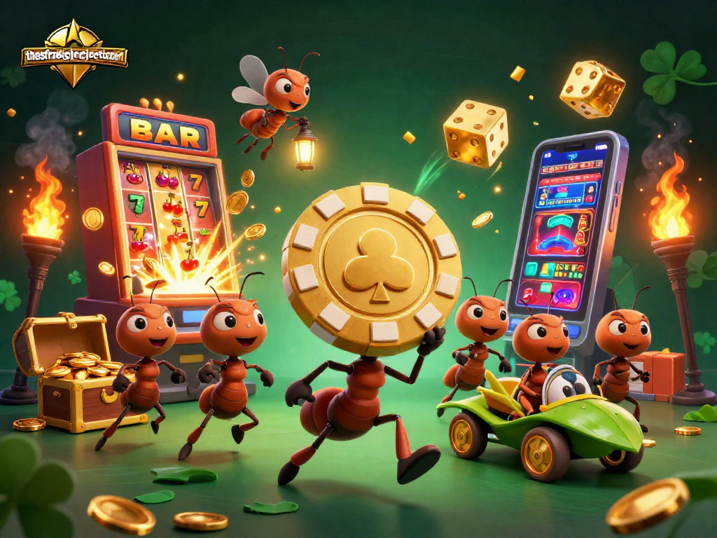 Join thestrategicprojectsteam in a vibrant 3D heist scene at a casino with golden poker chips and exciting symbols.