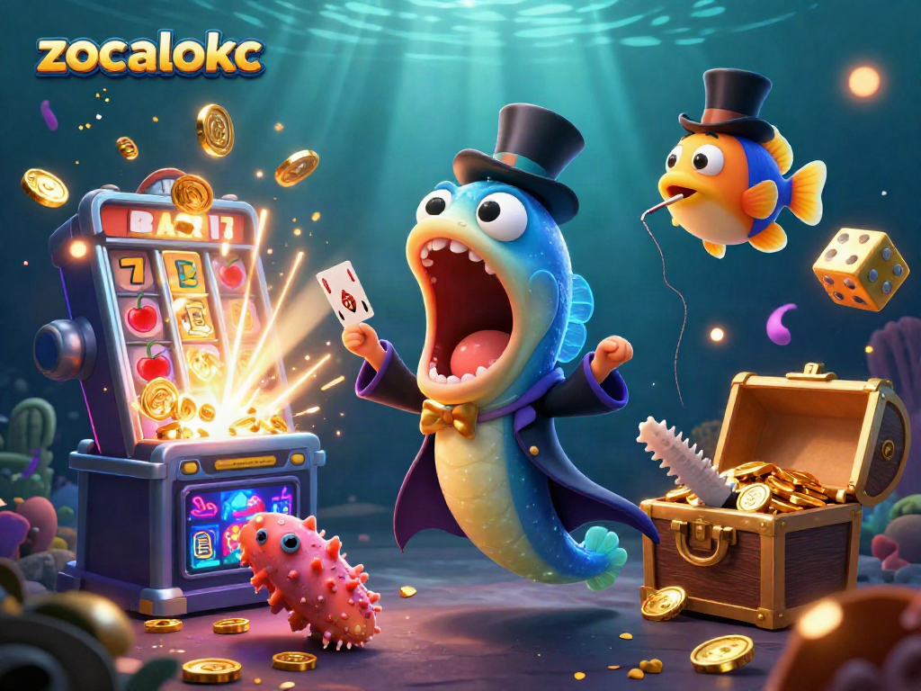 Experience zocalokc's exciting card tricks from the deep with playful aquatic characters.