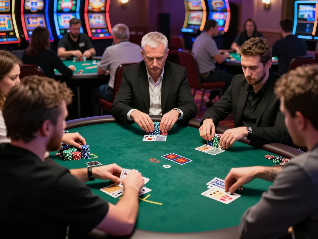 Action-packed poker game showcasing players engaged in high-stakes betting at cm8888 casino