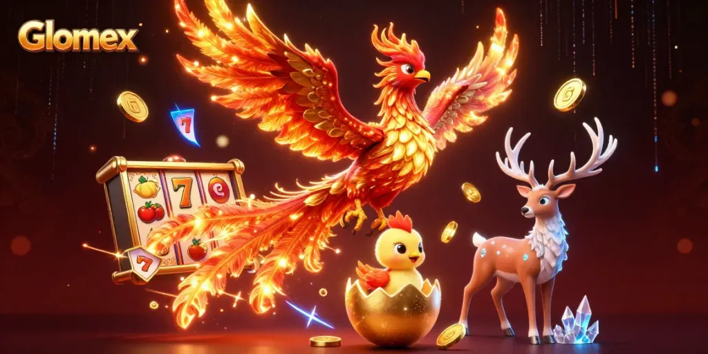 Engage with Glomex's thrilling slots through dynamic 3D phoenix and elements in action!