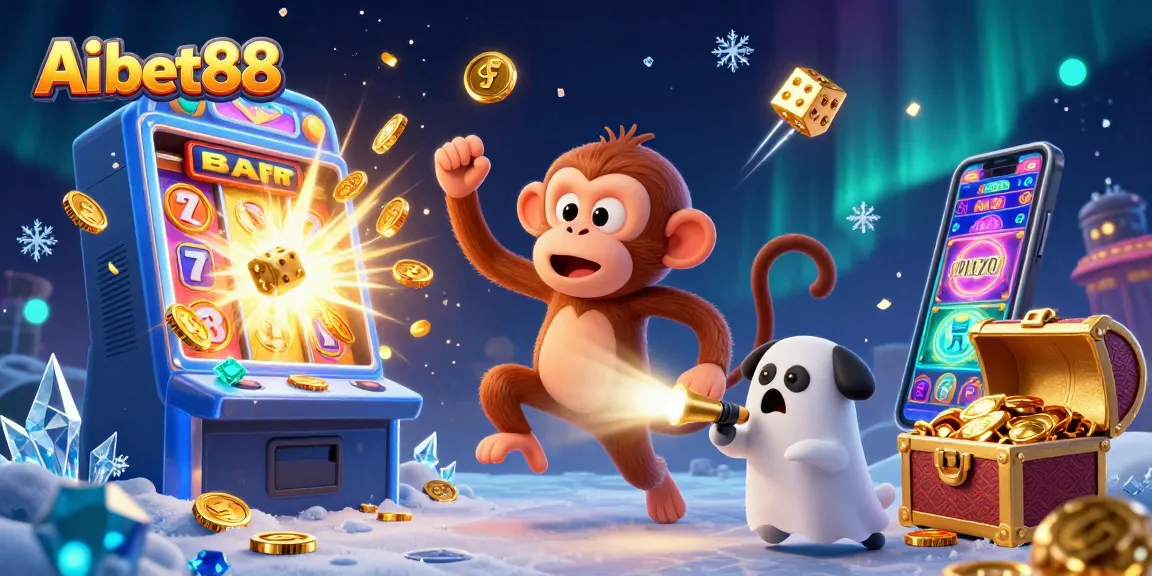 Experience thrilling slot adventures with Ai bet88 in this lively, whimsical casino scene.