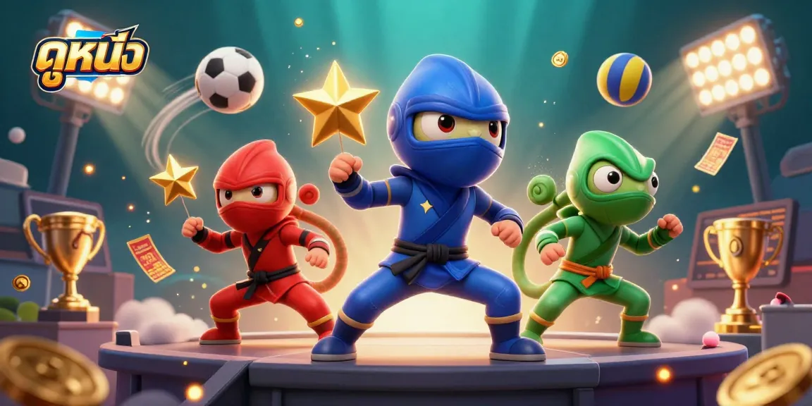 Experience stunning ดูหนัง with a dynamic scene featuring ninja chameleons and sports betting elements.