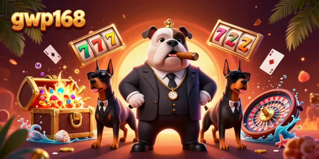 Menangkan jackpot dengan gaya di gwp168, menampilkan karakter kasino dalam ilustrasi 3D yang kaya warna.