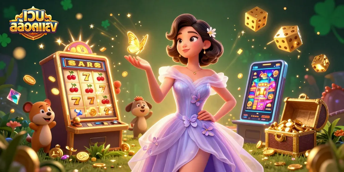 Experience the thrill of เว็บสล็อตตรง with a stunning jackpot scene full of vibrant casino elements.