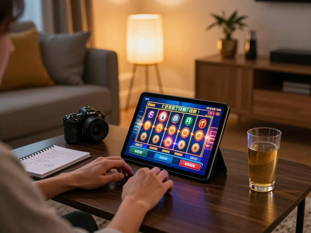 Sesi menarik dengan daftar mpo777 di tablet, menyoroti gameplay slot online.