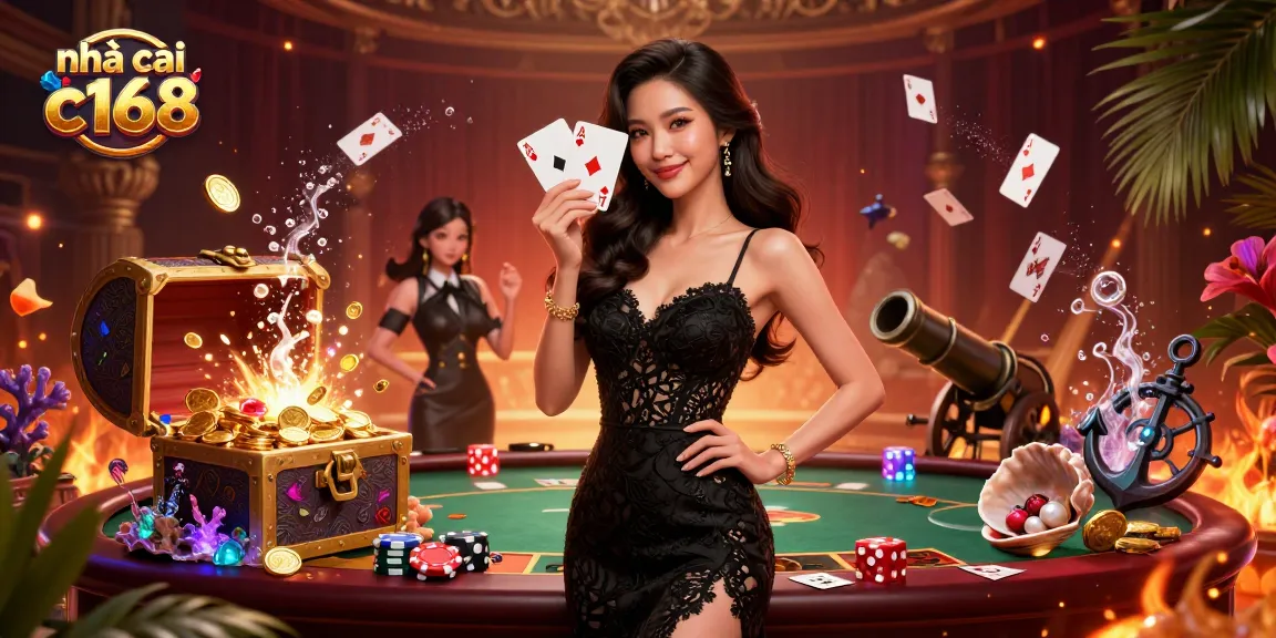 Experience thrilling gameplay at nhà cái c168 with our stunning casino illustration featuring a glamorous setting.