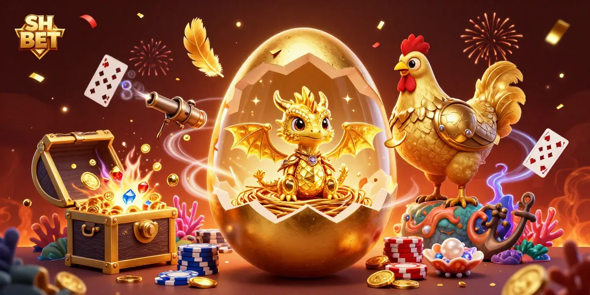 Engage in thrilling adventures at SH BET with golden dragon guardians amidst vibrant casino treasures.