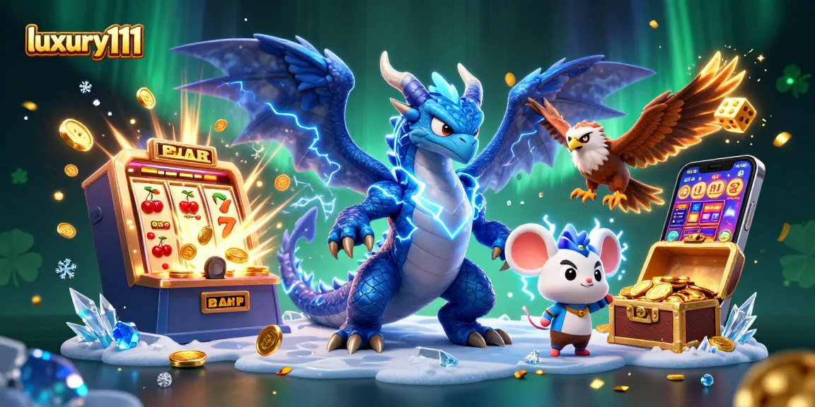 Gambarlah pengganda jackpot di luxury111 dengan naga petir dan mesin slot penuh koin.