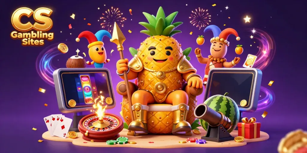 Engage in thrilling gameplay at CS Gambling Sites with vibrant characters and casino elements.